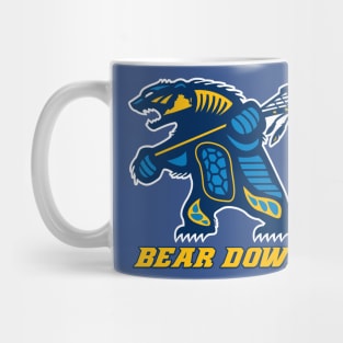 Golden Bear Logo with BEAR DOWN SAYING Mug